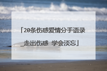 20条伤感爱情分手语录_走出伤感 学会淡忘