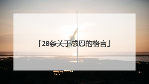 20条关于感恩的格言