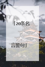 20条名言警句