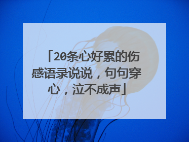 20条心好累的伤感语录说说,句句穿心,泣不成声
