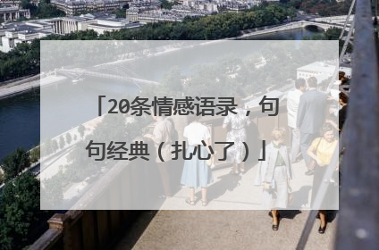 20条情感语录,句句经典(扎心了)