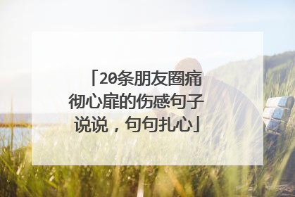 20条朋友圈痛彻心扉的伤感句子说说,句句扎心