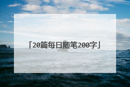 20篇每日随笔200字