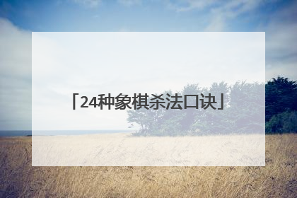 24种象棋杀法口诀