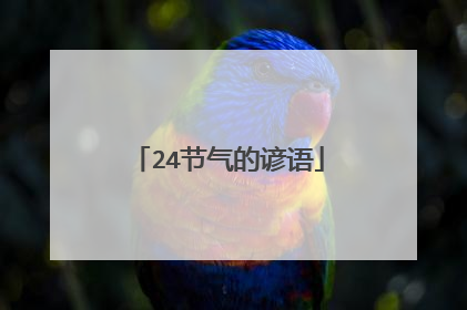 24节气的谚语