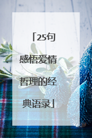 25句感悟爱情哲理的经典语录