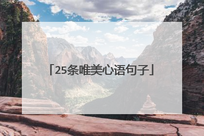 25条唯美心语句子