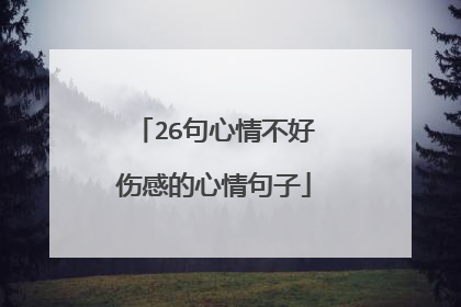 26句心情不好伤感的心情句子