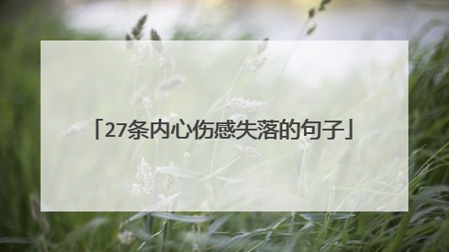 27条内心伤感失落的句子