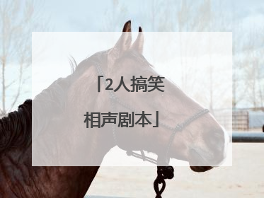 2人搞笑相声剧本