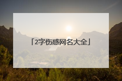 2字伤感网名大全
