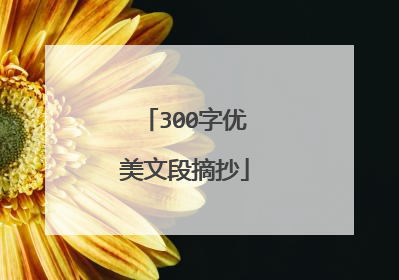 300字优美文段摘抄