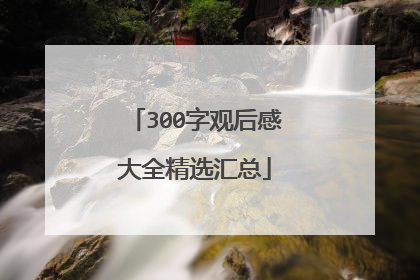 300字观后感大全精选汇总