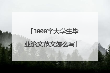 3000字大学生毕业论文范文怎么写