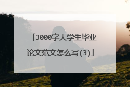 3000字大学生毕业论文范文怎么写(3)