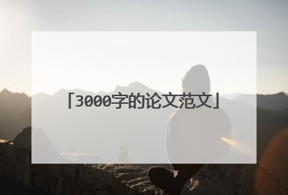 3000字的论文范文
