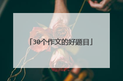 30个作文的好题目