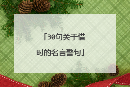 30句关于惜时的名言警句