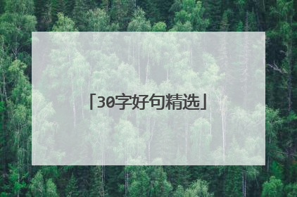 30字好句精选