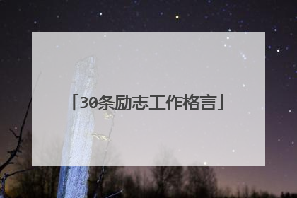 30条励志工作格言