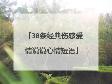 30条经典伤感爱情说说心情短语