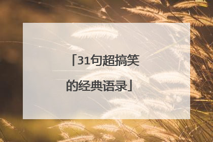 31句超搞笑的经典语录