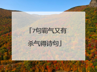 7句霸气又有杀气得诗句