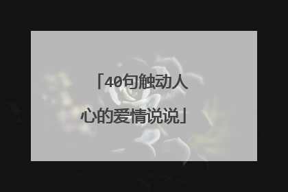 40句触动人心的爱情说说