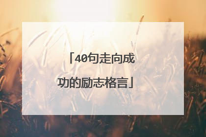 40句走向成功的励志格言