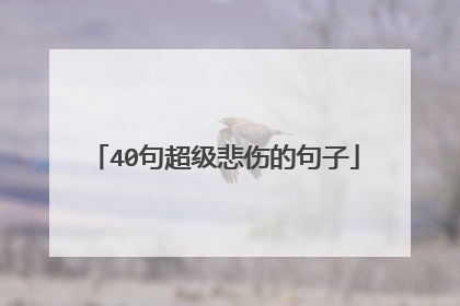 40句超级悲伤的句子