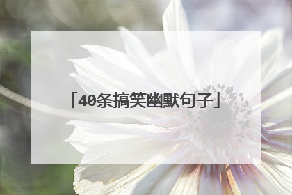 40条搞笑幽默句子