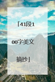 41段100字美文摘抄