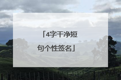 4字干净短句个性签名
