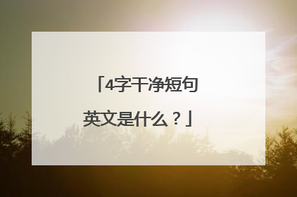 4字干净短句英文是什么?