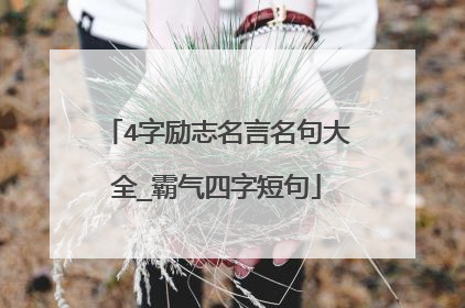 励志的话简短霸气4字(励志的话简短霸气4字成语)