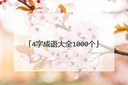 4字成语大全1000个