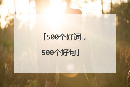 500个好词，500个好句