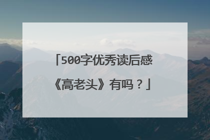 500字优秀读后感《高老头》有吗？