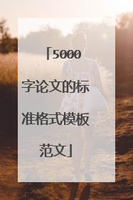 5000字论文的标准格式模板范文