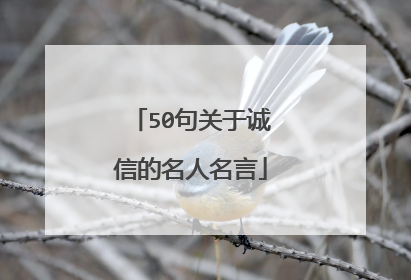 50句关于诚信的名人名言