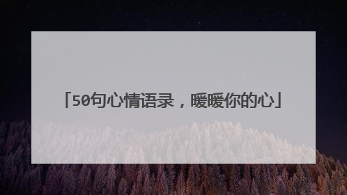 50句心情语录，暖暖你的心