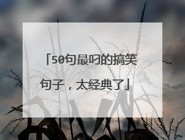 50句最叼的搞笑句子,太经典了