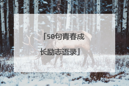 50句青春成长励志语录