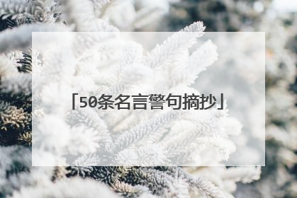 50条名言警句摘抄