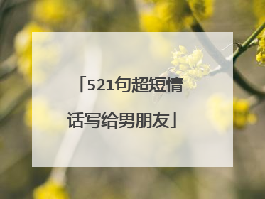 521句超短情话写给男朋友