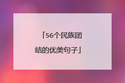 56个民族团结的优美句子