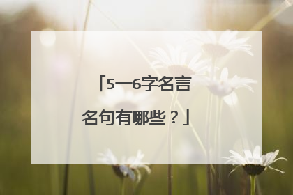 5一6字名言名句有哪些？