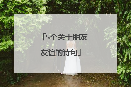 5个关于朋友友谊的诗句