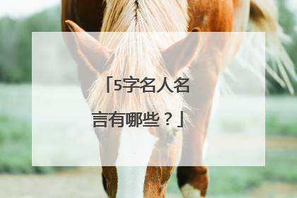 5字名人名言有哪些？