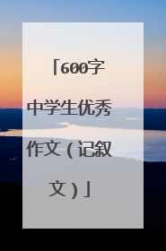 600字中学生优秀作文(记叙文)
